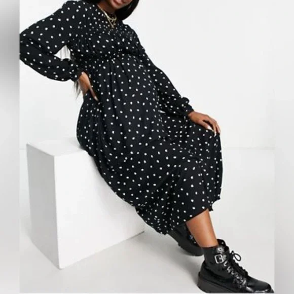 long sleeve button front dresses Women's In Perfect Order Pink Stripe Button Front Ruffle Collar Midi Shirt Dress | Size: S